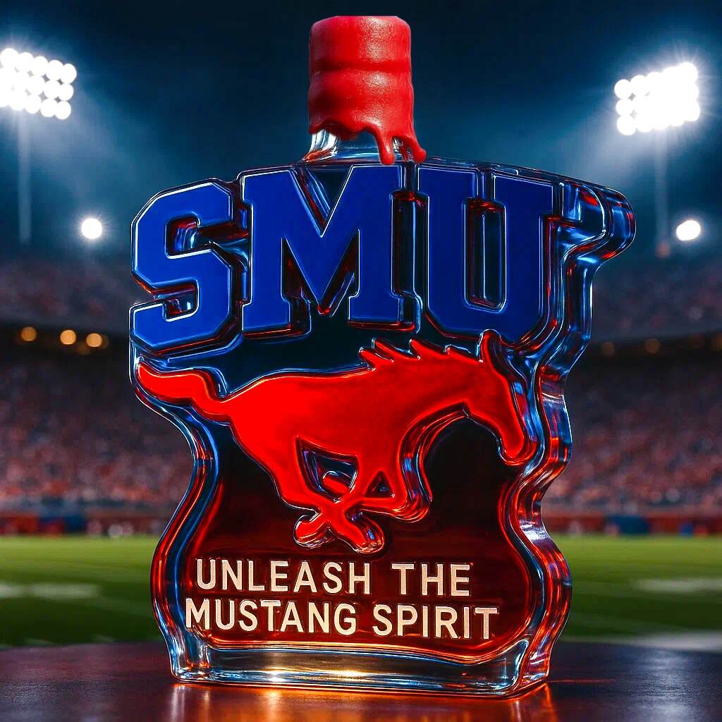 SMU Mustangs Whiskey Bottle