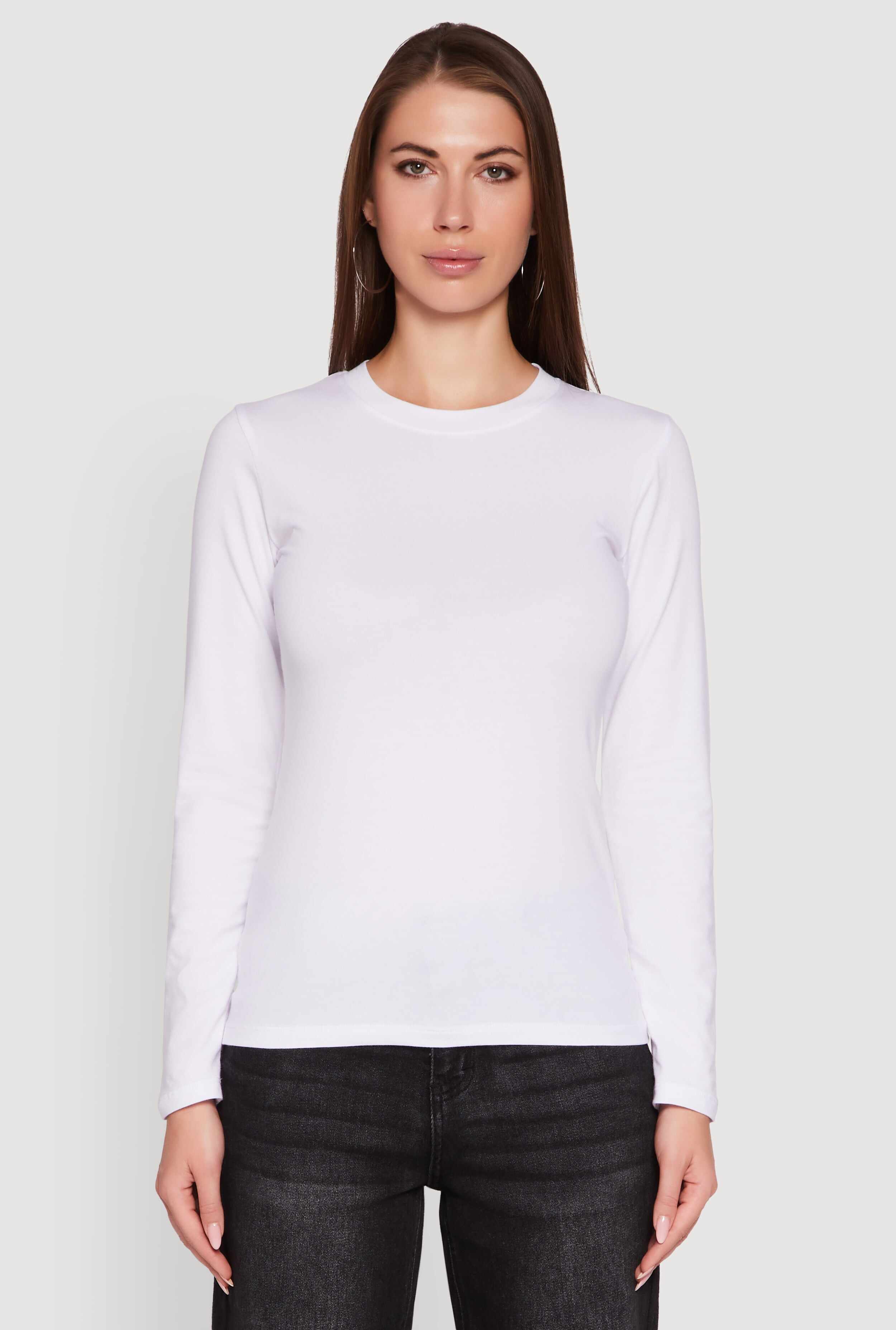 Long Sleeve Basic Crew Neck T-Shirt