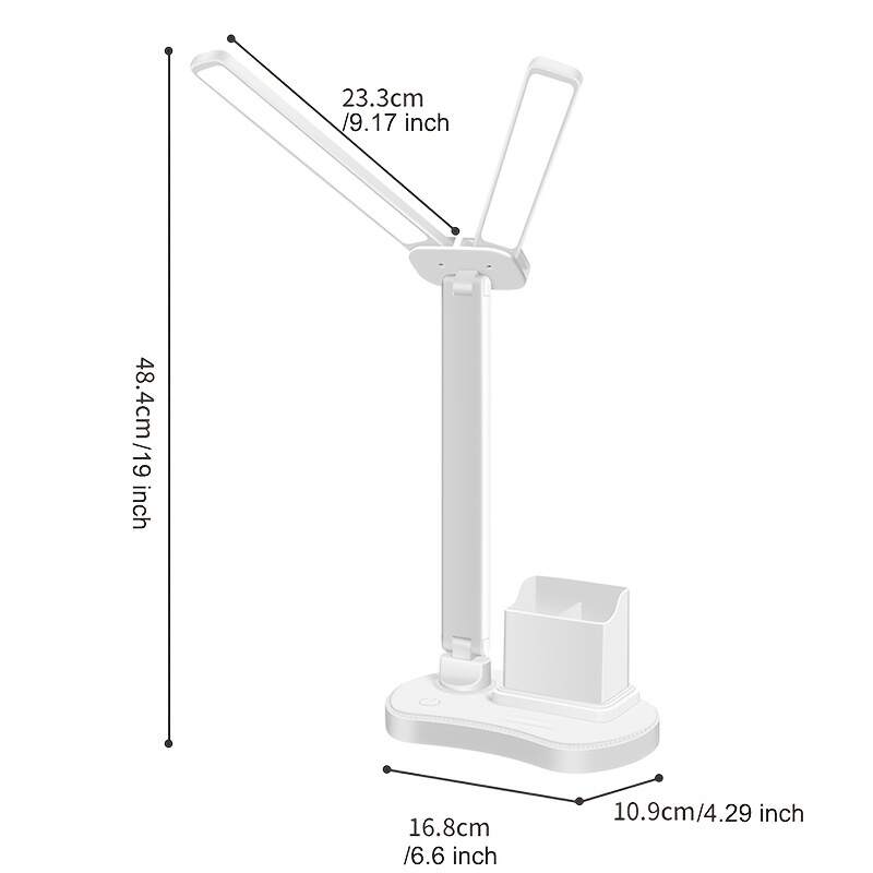 1pc LED Double Swing Arm Table Lamp,adjustable Brightness And Color Temperature