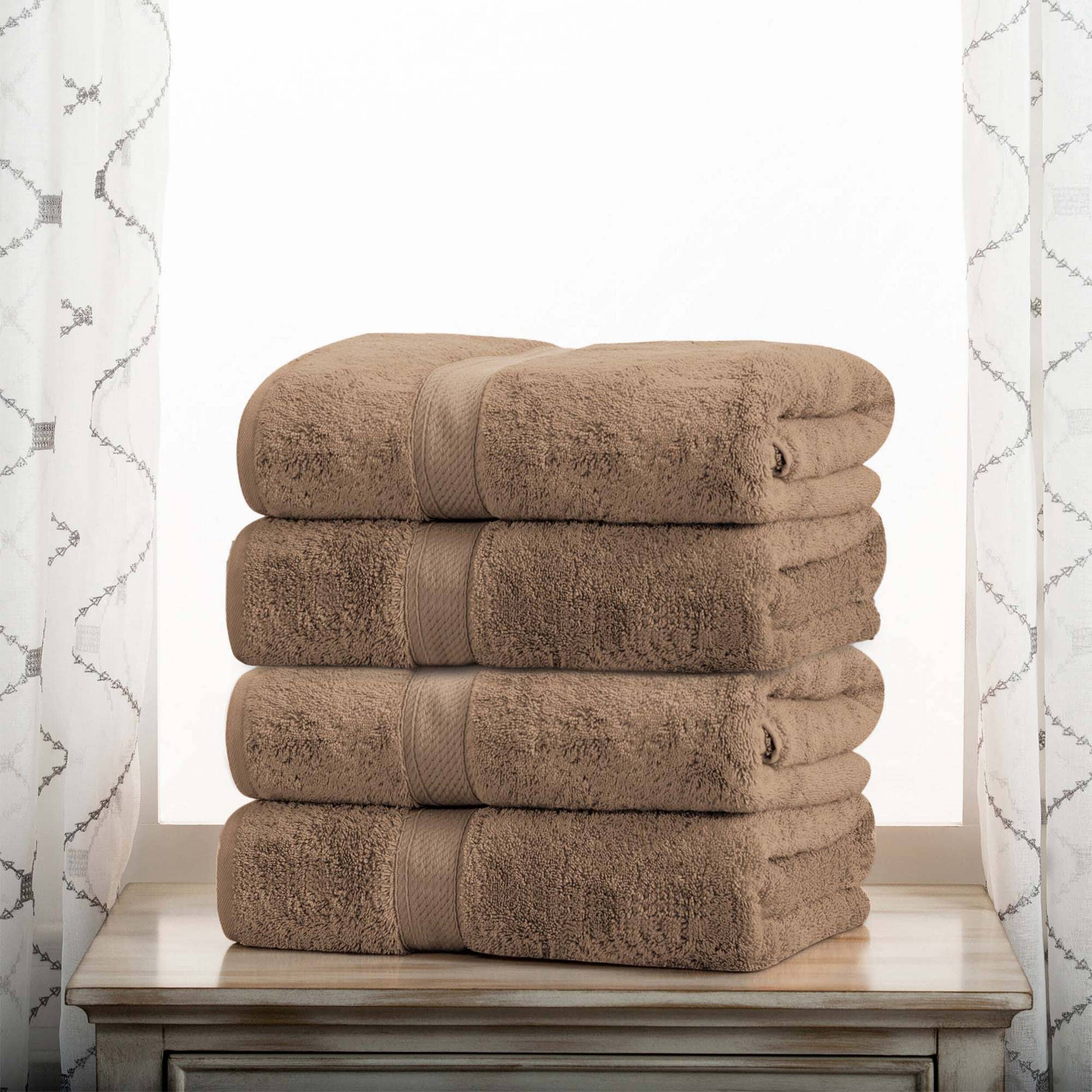 Superior Egyptian Cotton Pile Heavyweight Bath Towel Set of 4