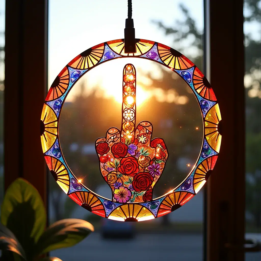 Middle Finger Suncatcher