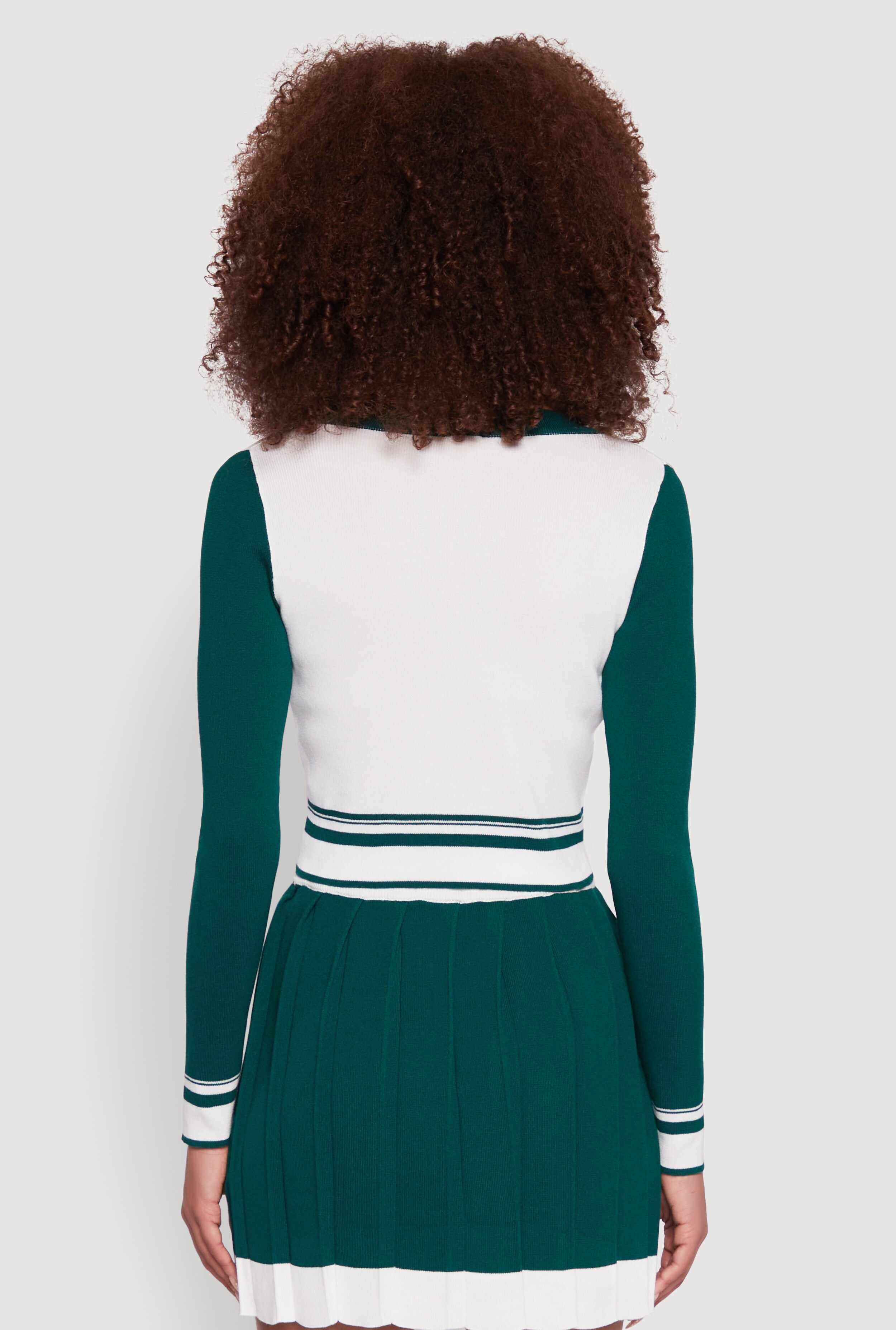 Color Blocked Crop Cardigan