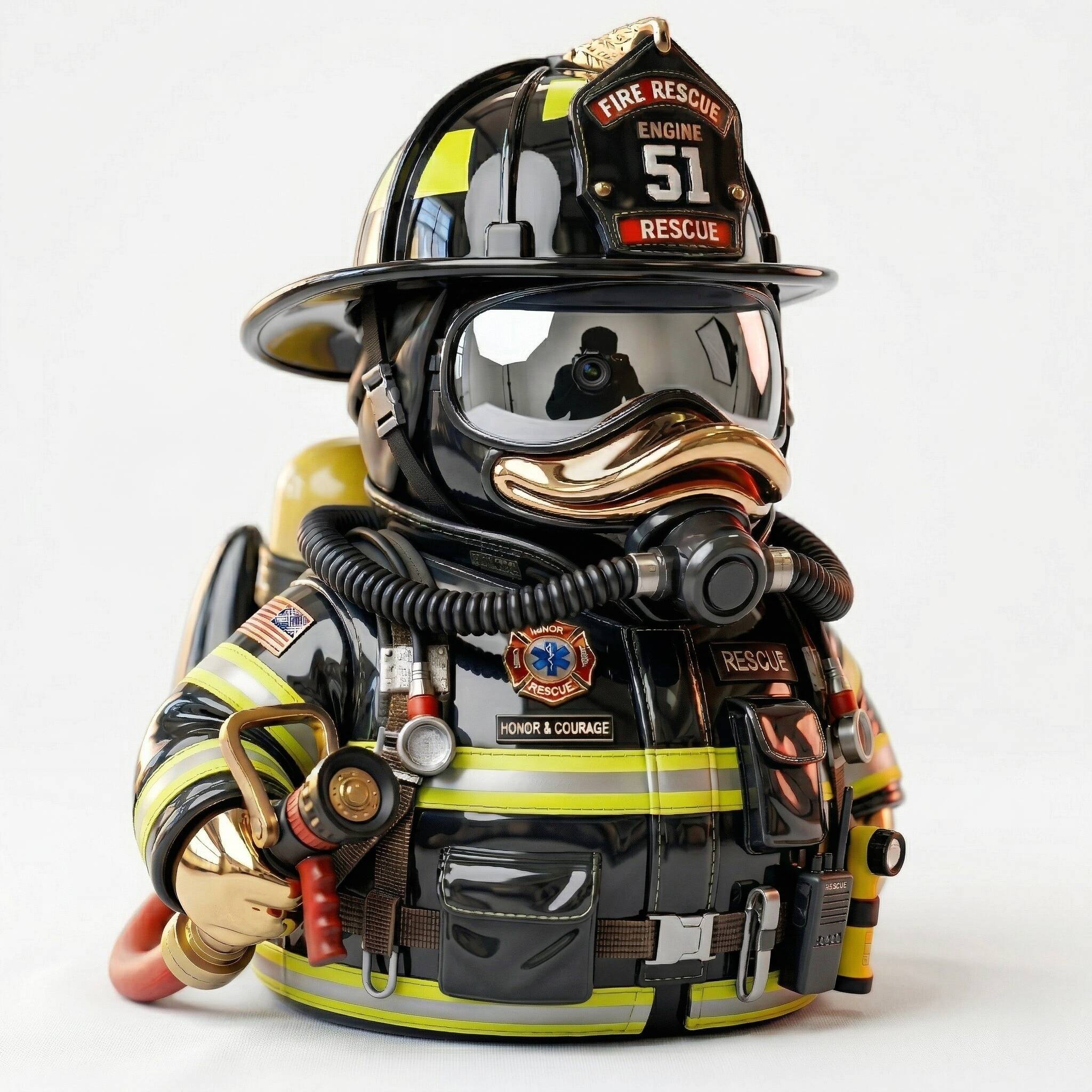 🚒 Brave Hearts: Firefighter Tribute Duck – Honor & Courage 🦸‍♂️