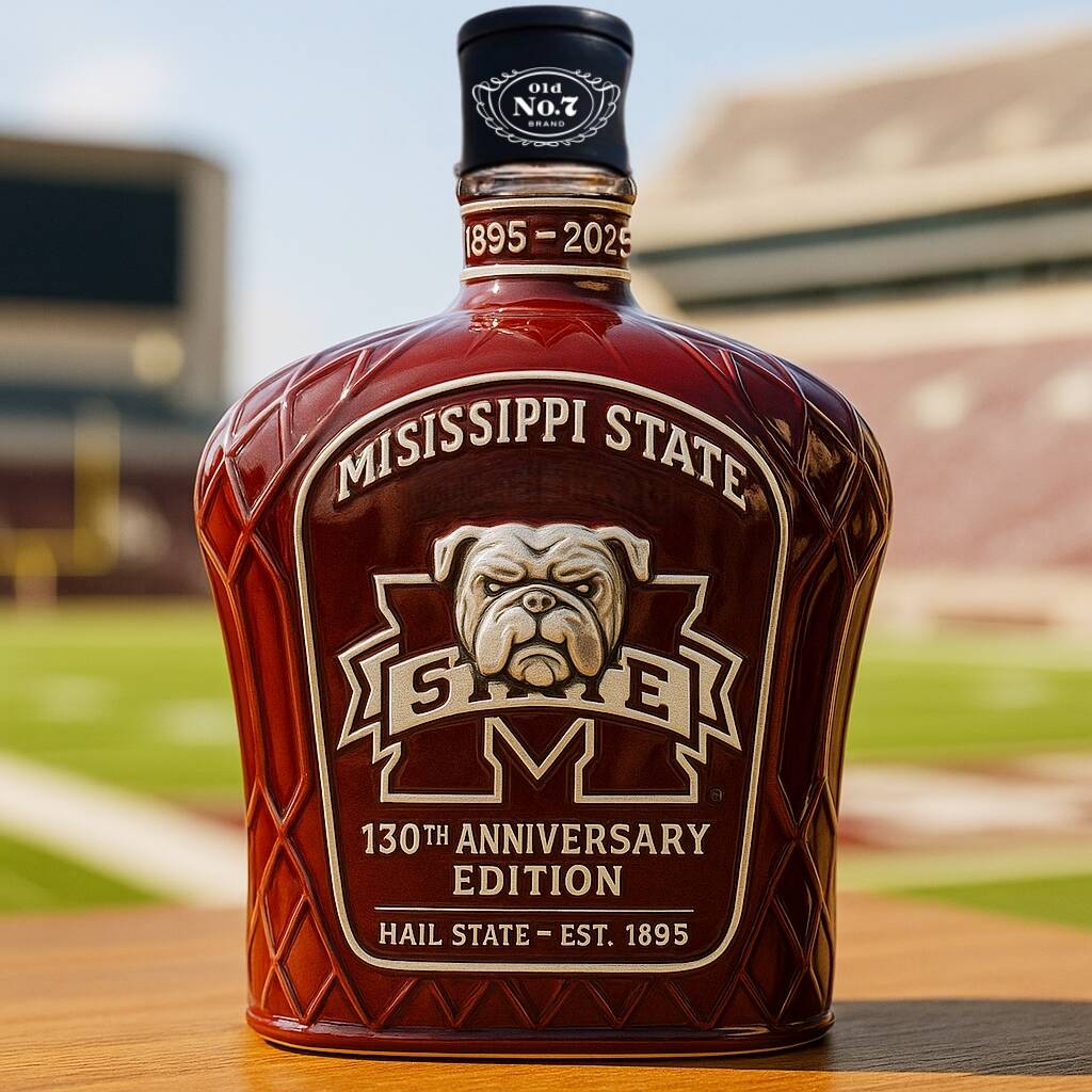 Bulldogs 130th Anniversary Whiskey Bottle