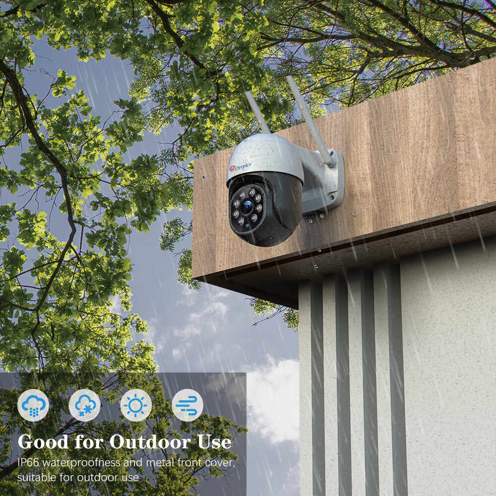 【2nd item $29.99】Ctronics 5MP Security Camera With 2.4G/5GHz Dual Band WiFi and 24/7 monitoring