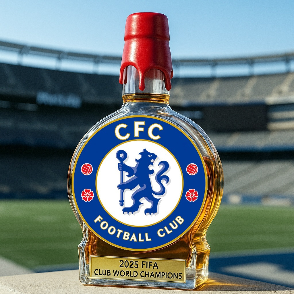 Chelsea 2025 FIFA Club World Cup Champions Whiskey Bottle