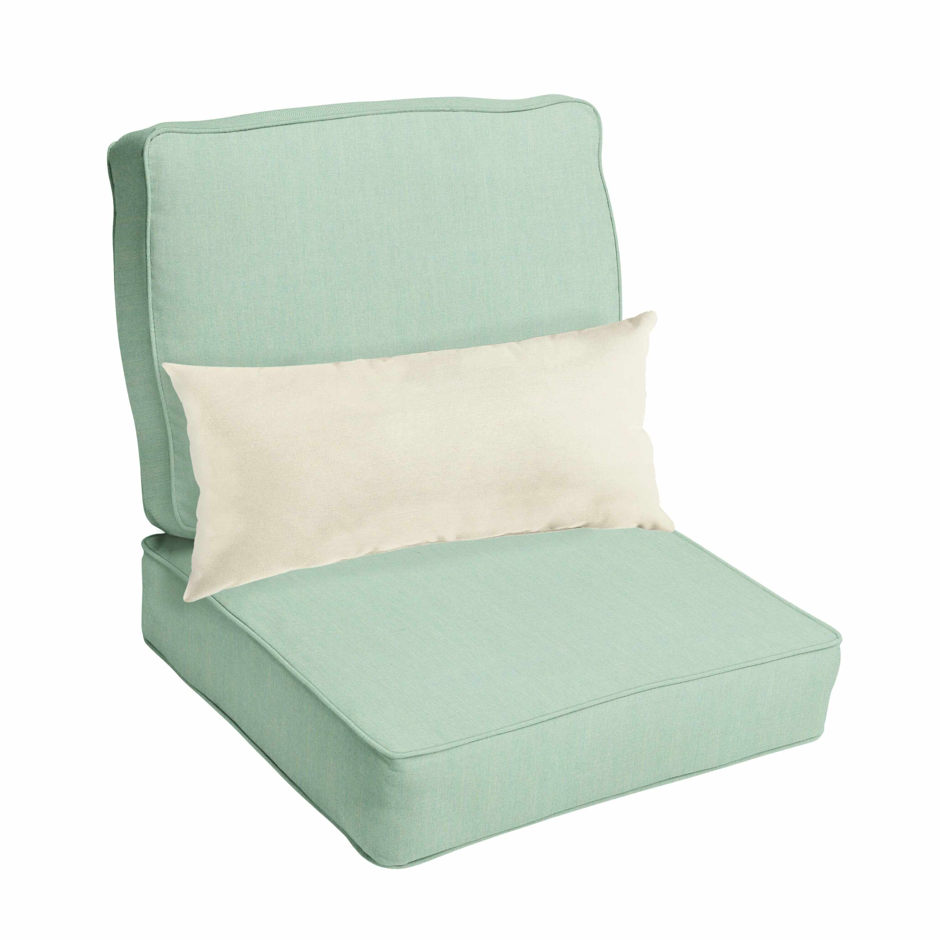 Sorra Home Oakley Sunbrella Solid Indoor/ Outdoor Corded Chair Cushion Set and Lumbar Pillow