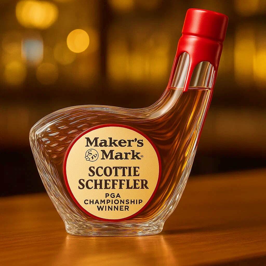 👑2025 Scottie Scheffler PGA Championship Golf Whiskey Bottle