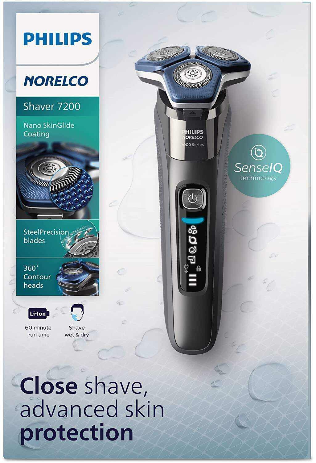 Philips Norelco Shaver 7200, Rechargeable Wet & Dry Electric Shaver with SenseIQ Technology and Pop-up Trimmer S7887/82