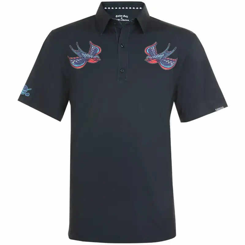 The Birdie Cool-Stretch Men's Golf Shirt (Black)