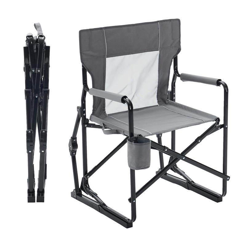 Rocker ,Folding Camping Chair, Padded High Back, Adjustable Lumbar Support, Extra Wide for Adults, 5000 LBS Steel Frame, Portable Outdoor
