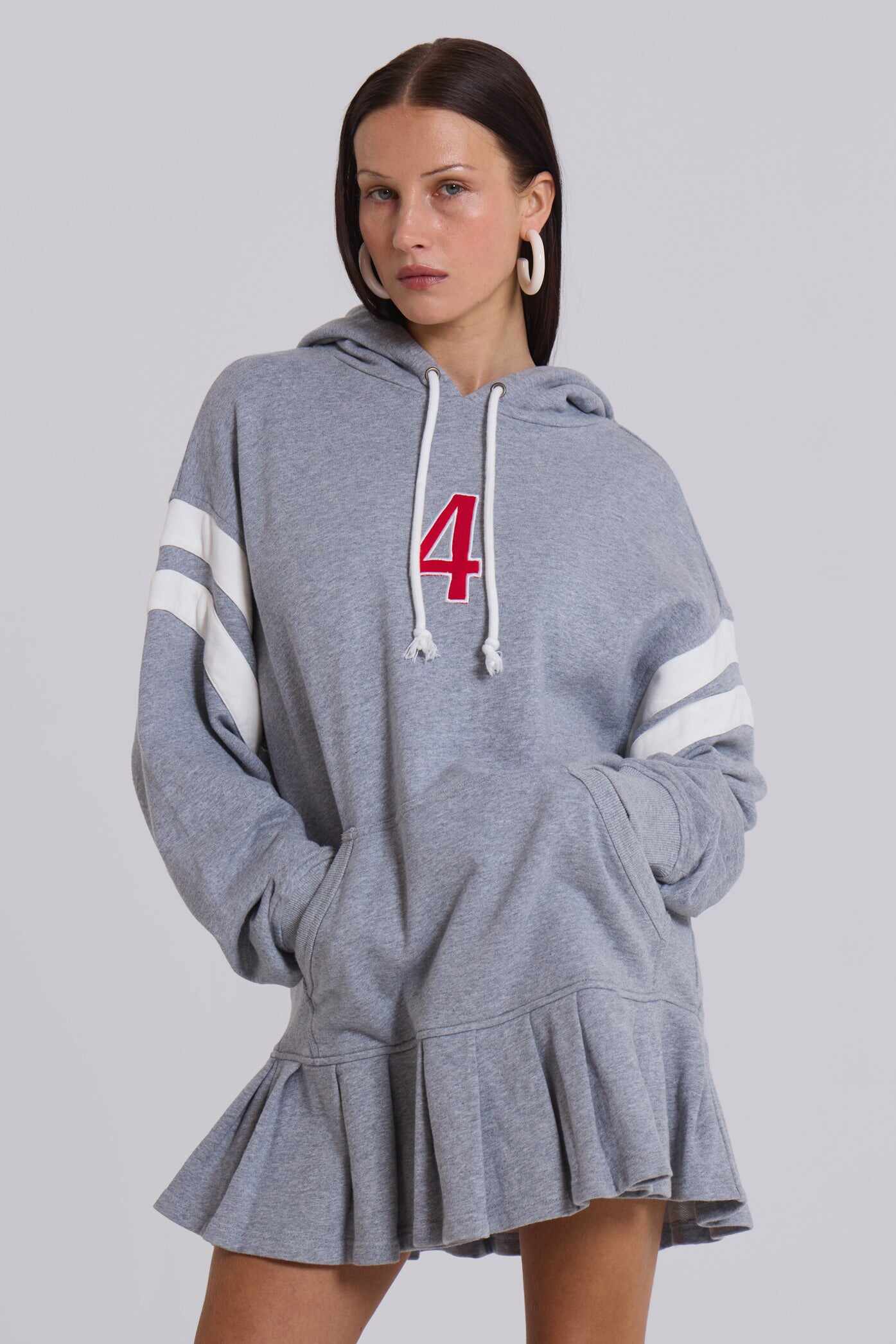4 or Nothing Sweater Dress in Grey Marl