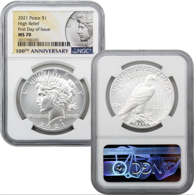 2021 Morgan & Peace Silver Dollar 6 Coin Set NGC MS70 Centennial Label (Buy individually or as a set)