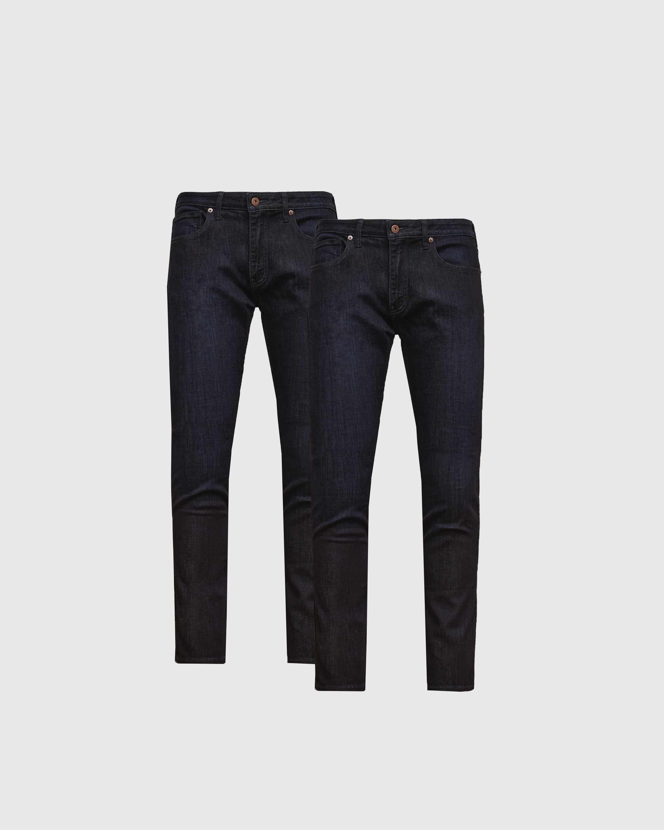 Indigo Rinse Slim Authentic Denim Jeans 2-Pack