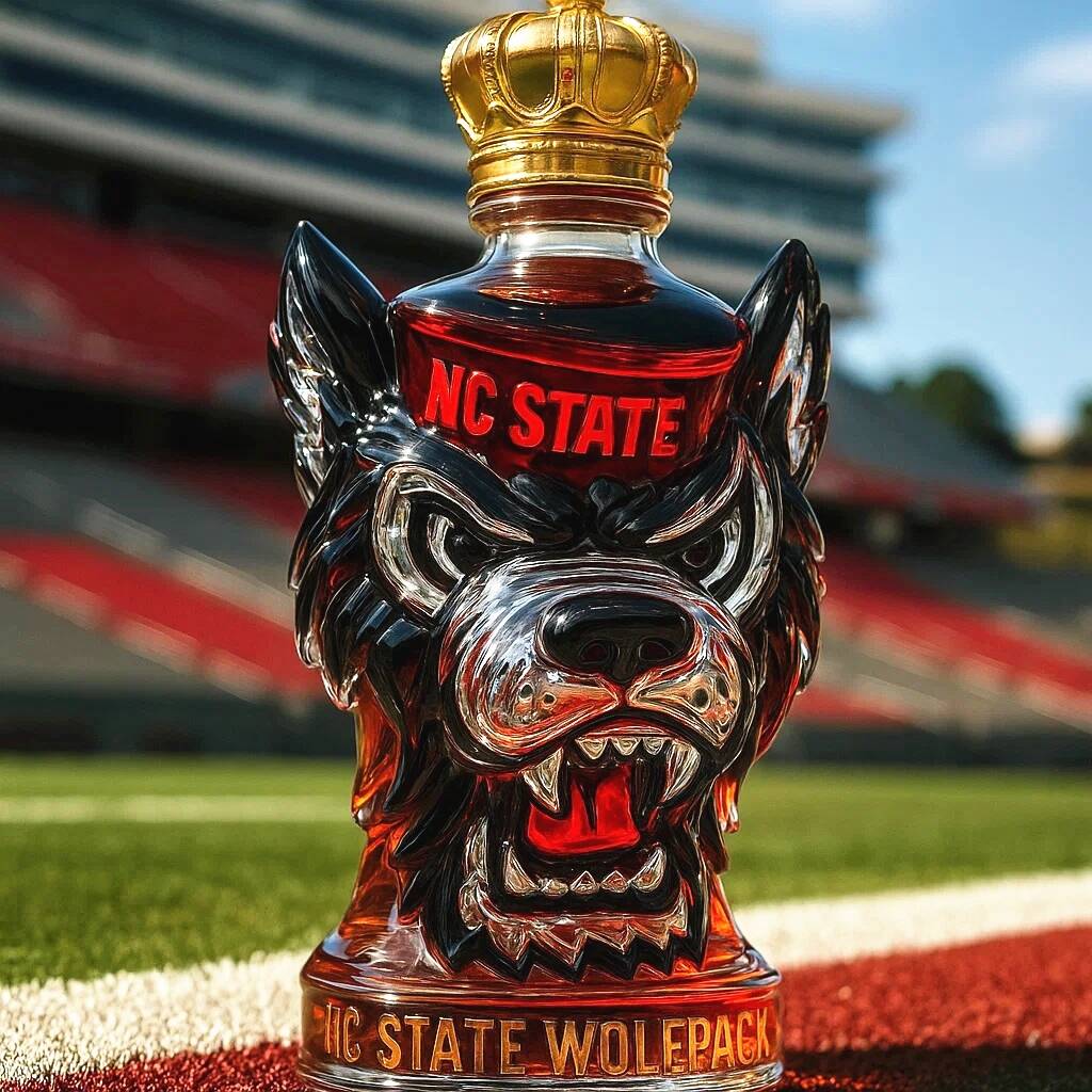 NC State Wolfpack Whiskey Bottle