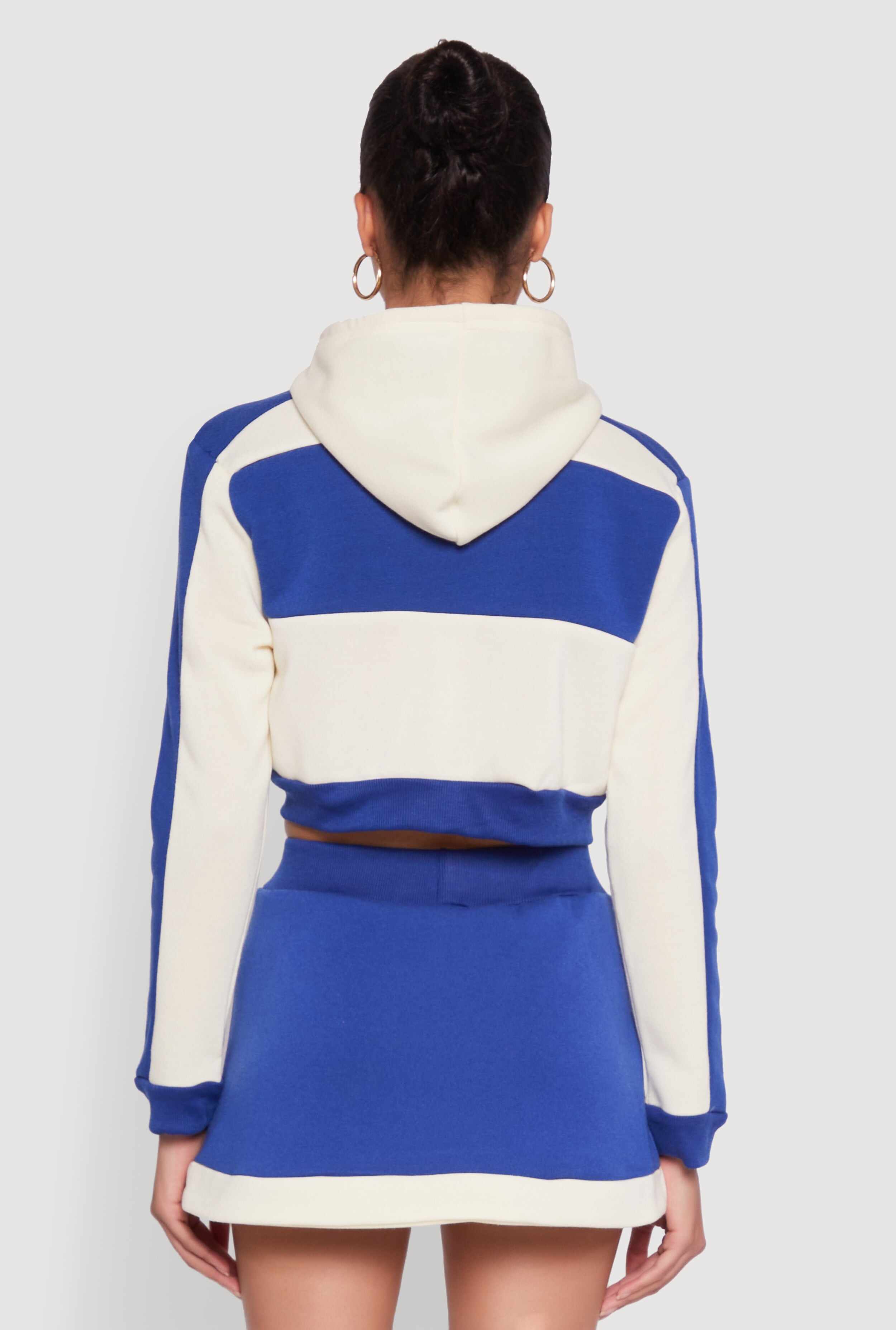 Trendy New York Graphic Cropped Hooded Sweatshirt