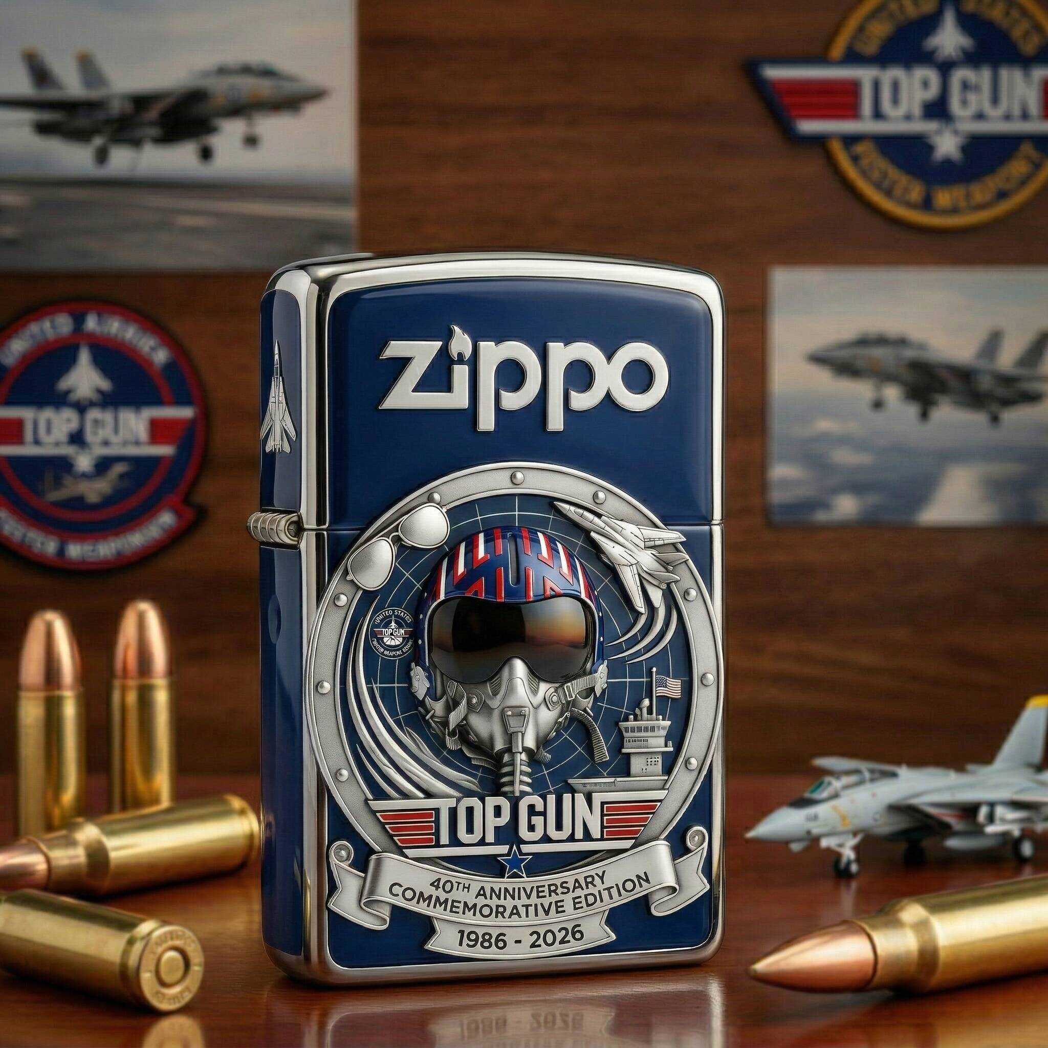 Top Gun 40th Anniversary Limited Edition Zippo Lighter(1986-2026)