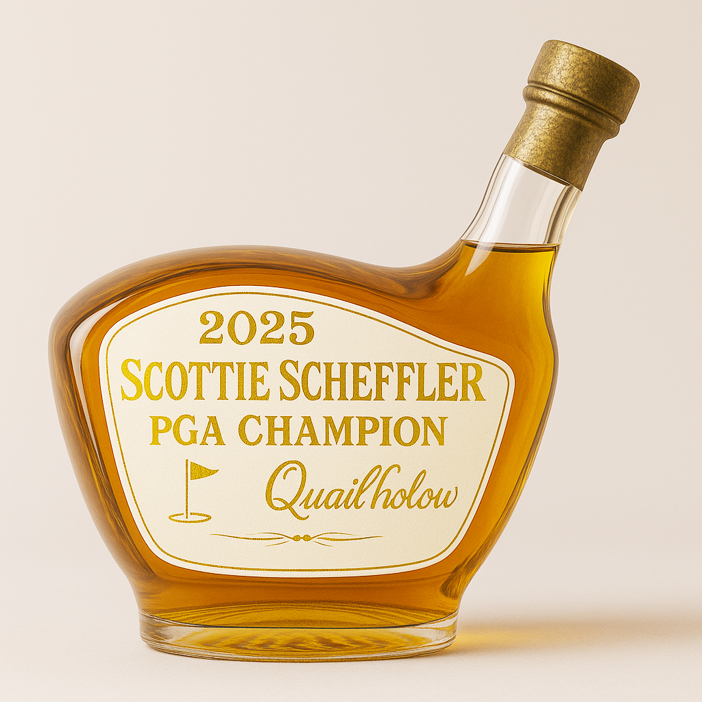 Golf Club Head Whiskey Bottle ： Commemorating Scottie Scheffler’s Victory at the 2025 PGA Championship