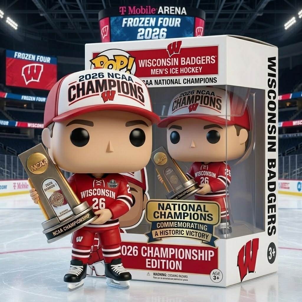 Wisconsin Badgers 2026 NCAA Men’s Ice Hockey Champions Commemorative Pop!