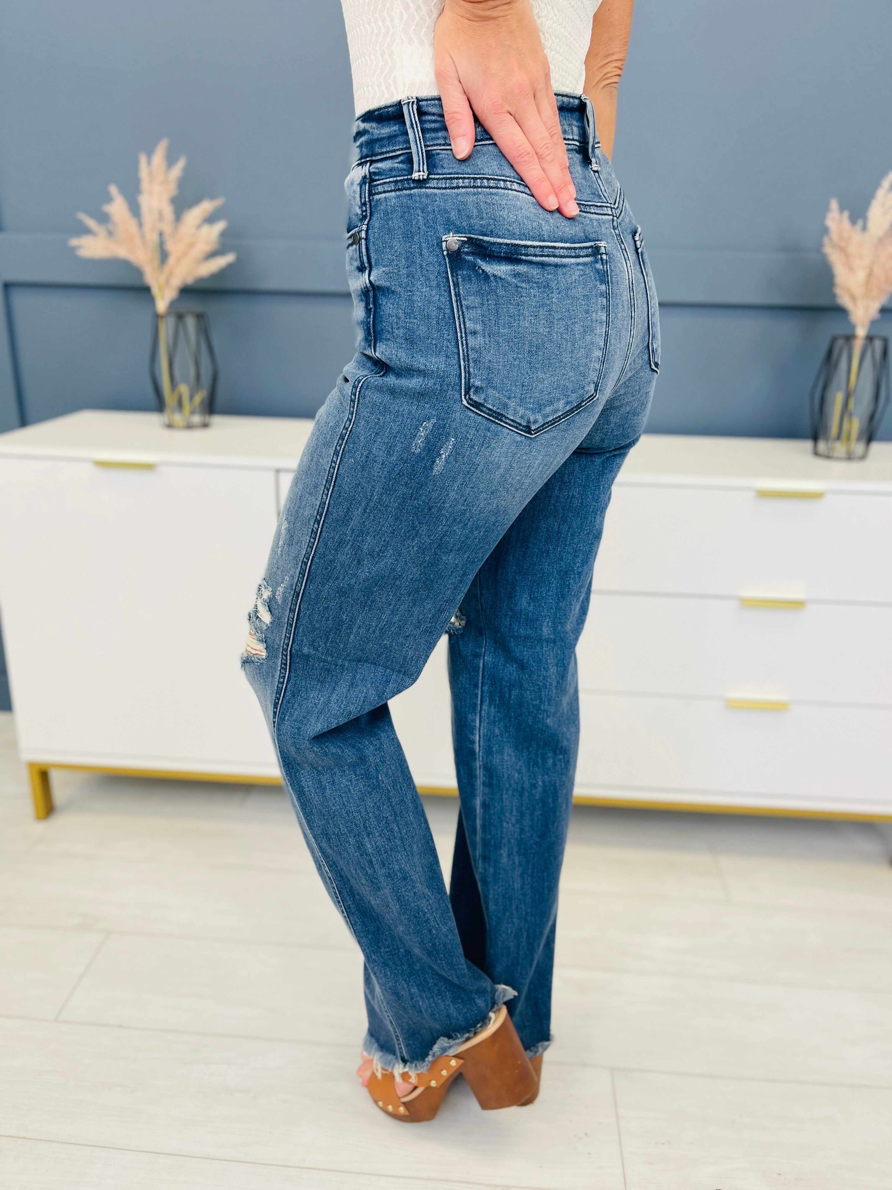 REG/CURVY Straight Up Wide Leg Straight Jeans