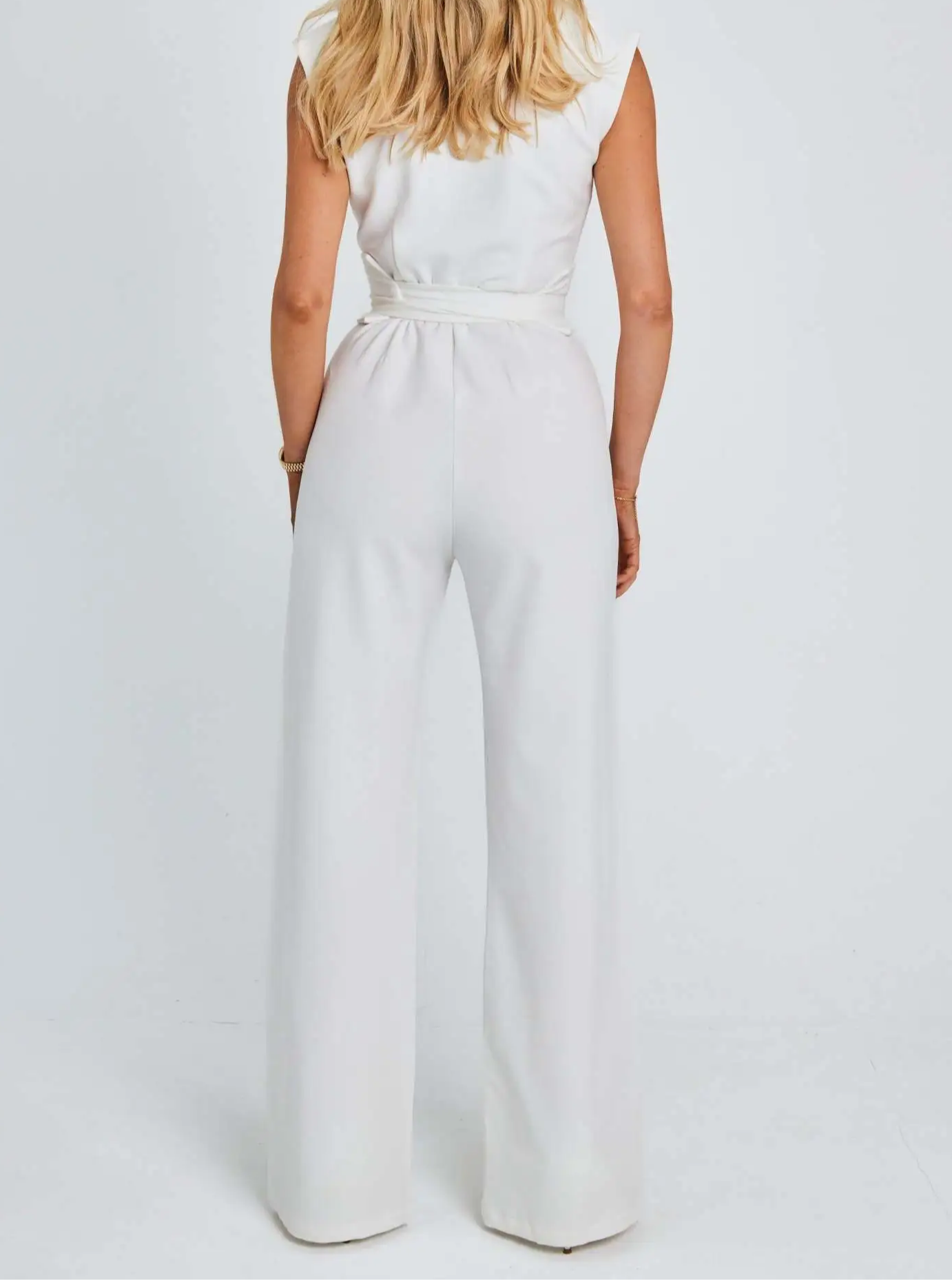 Elegant deep V-neck one-piece professional suit