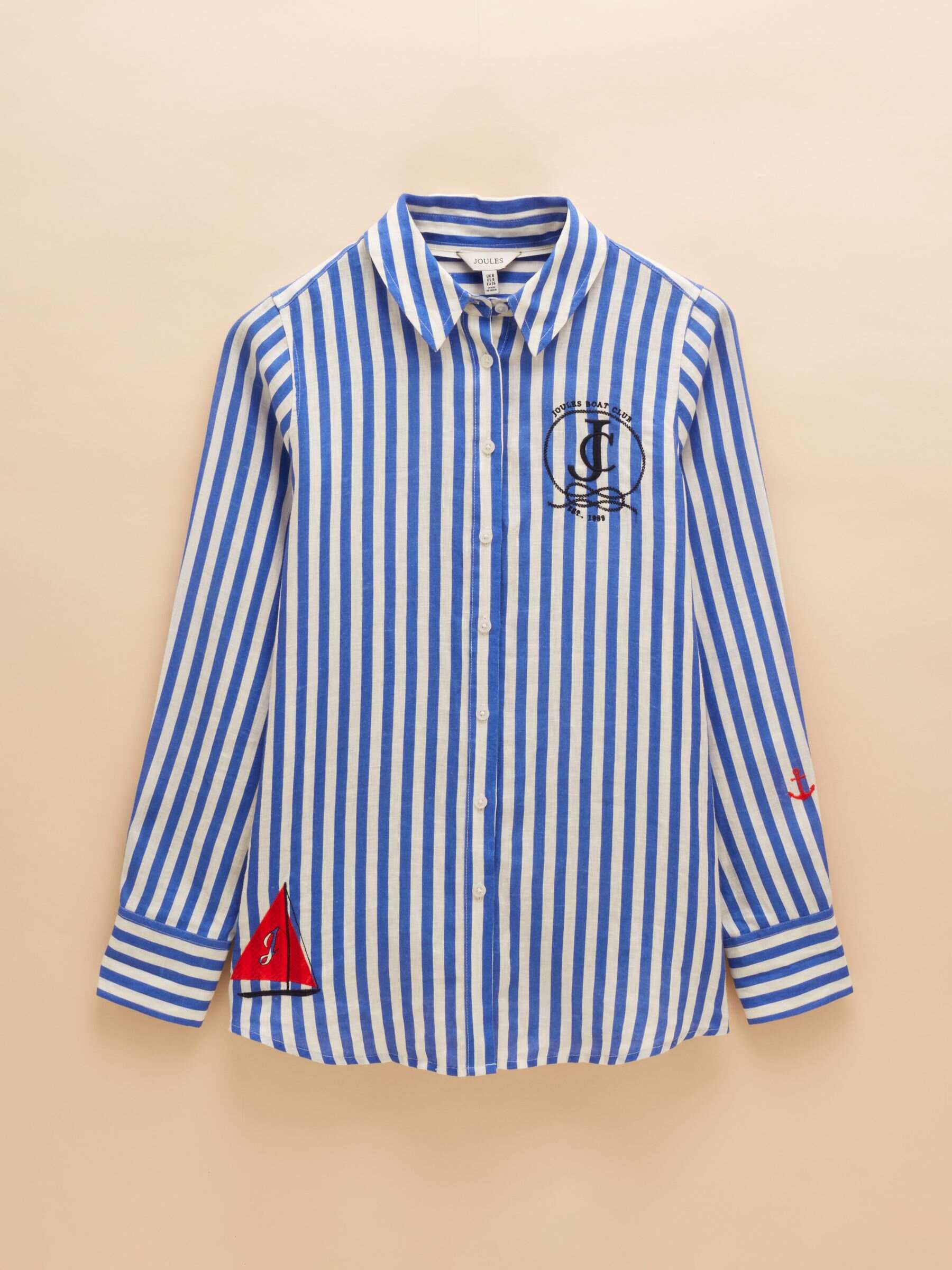 Sail Away Blue Stripe Relaxed Fit 100% Linen Shirt
