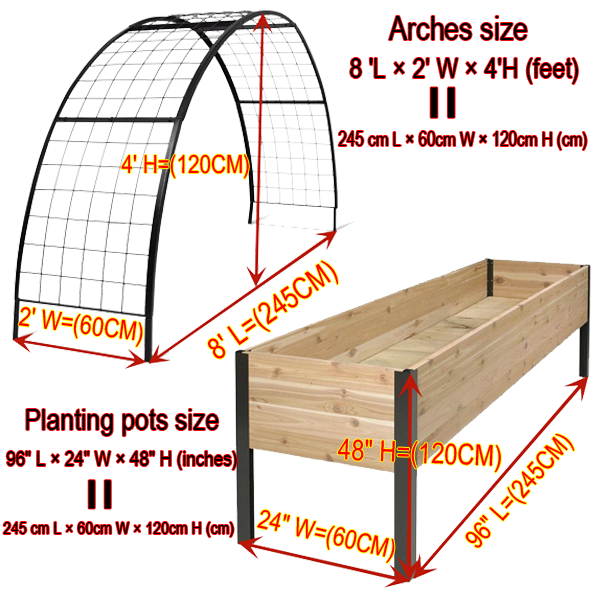 🎍Heavy Duty Standing Garden Planters for ❤️(2' x 8' )