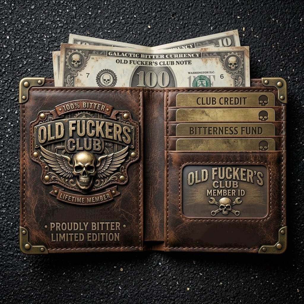 Old Fuckers Club Vintage Leather Wallet