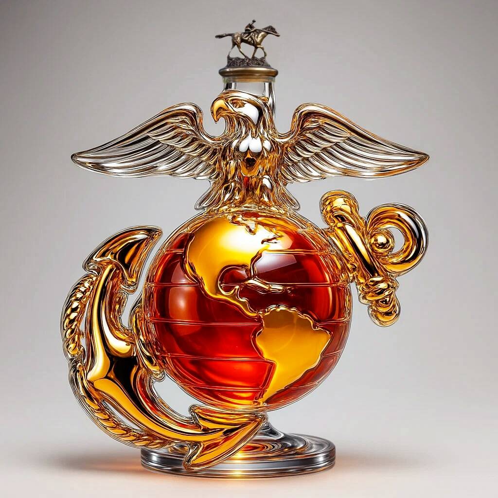 Veterans Day US Marine Corps 250th Anniversary Whiskey Bottle