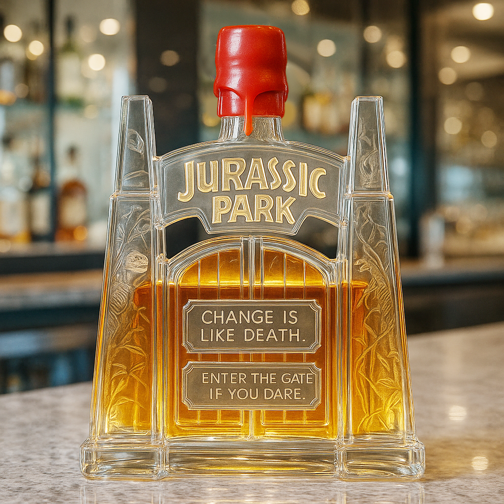 Jurassic Park Gate Whiskey Bottle 🦖🥃