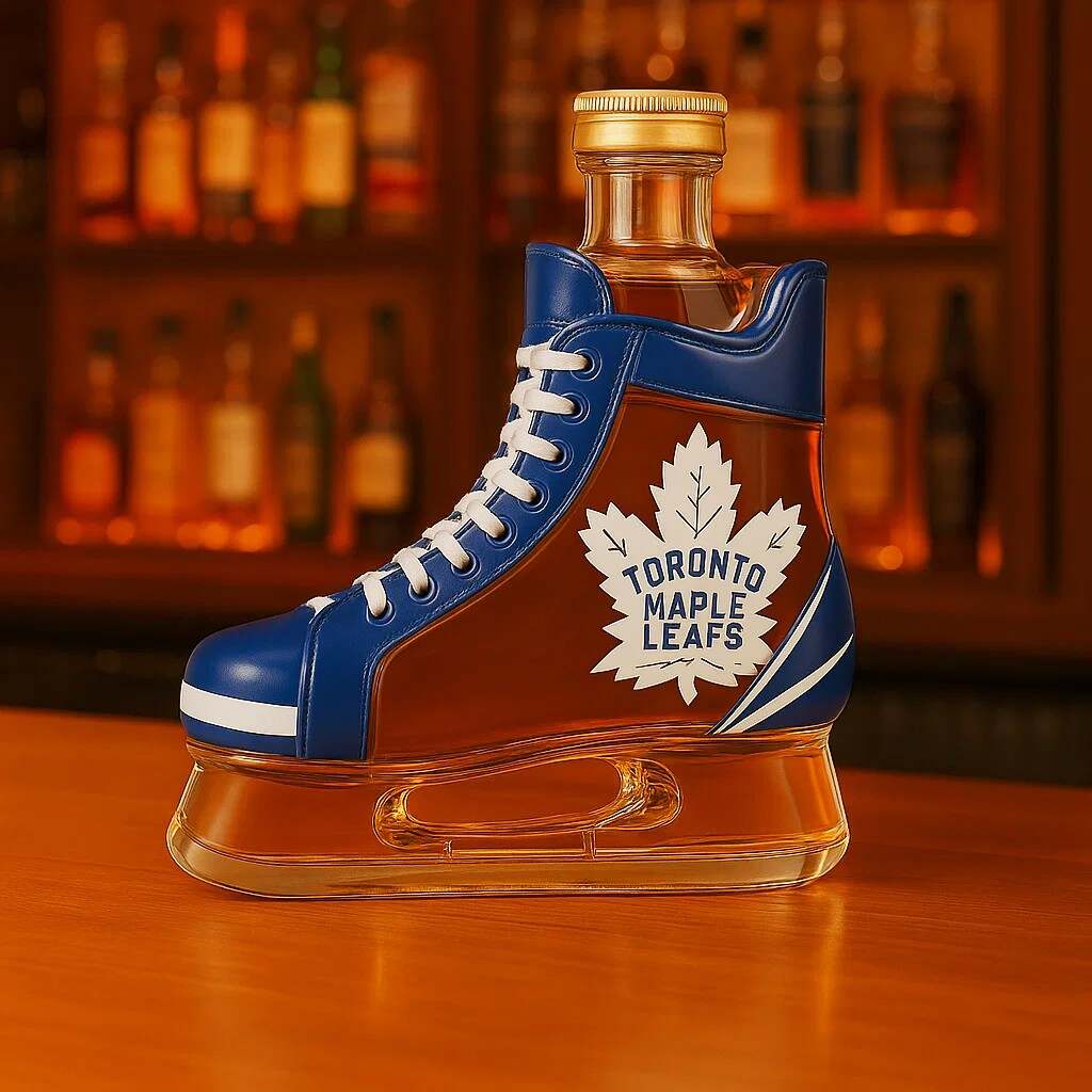 Ice Hockey Team Shoes Wine Bottle