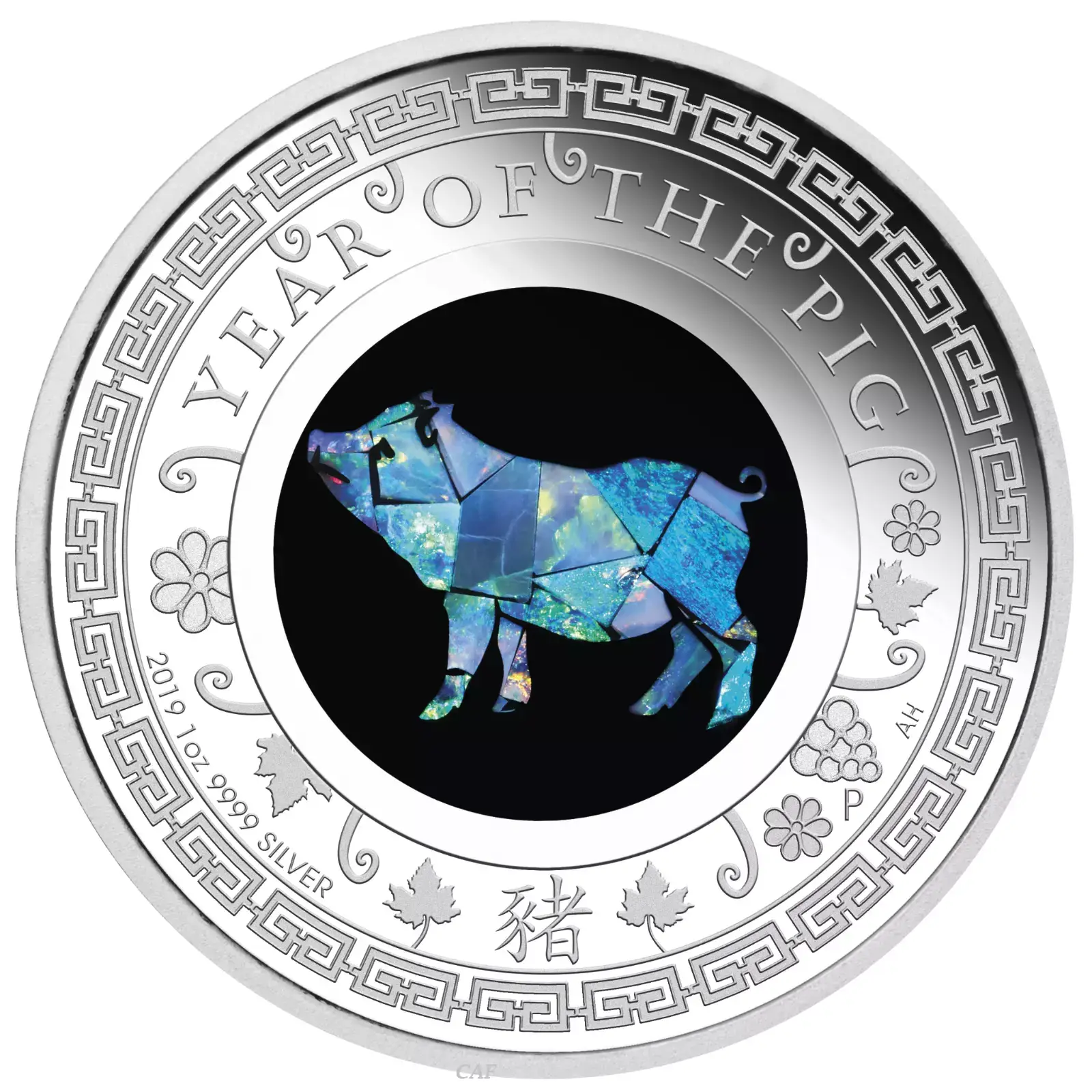 2019 Australia Opal Series Lunar Year of the PIG 1oz Silver Proof $1 Coin