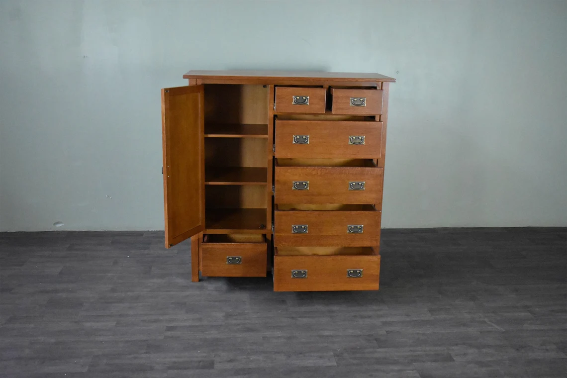 Mission Style Solid Oak Chest of Drawers - Michael’s Cherry