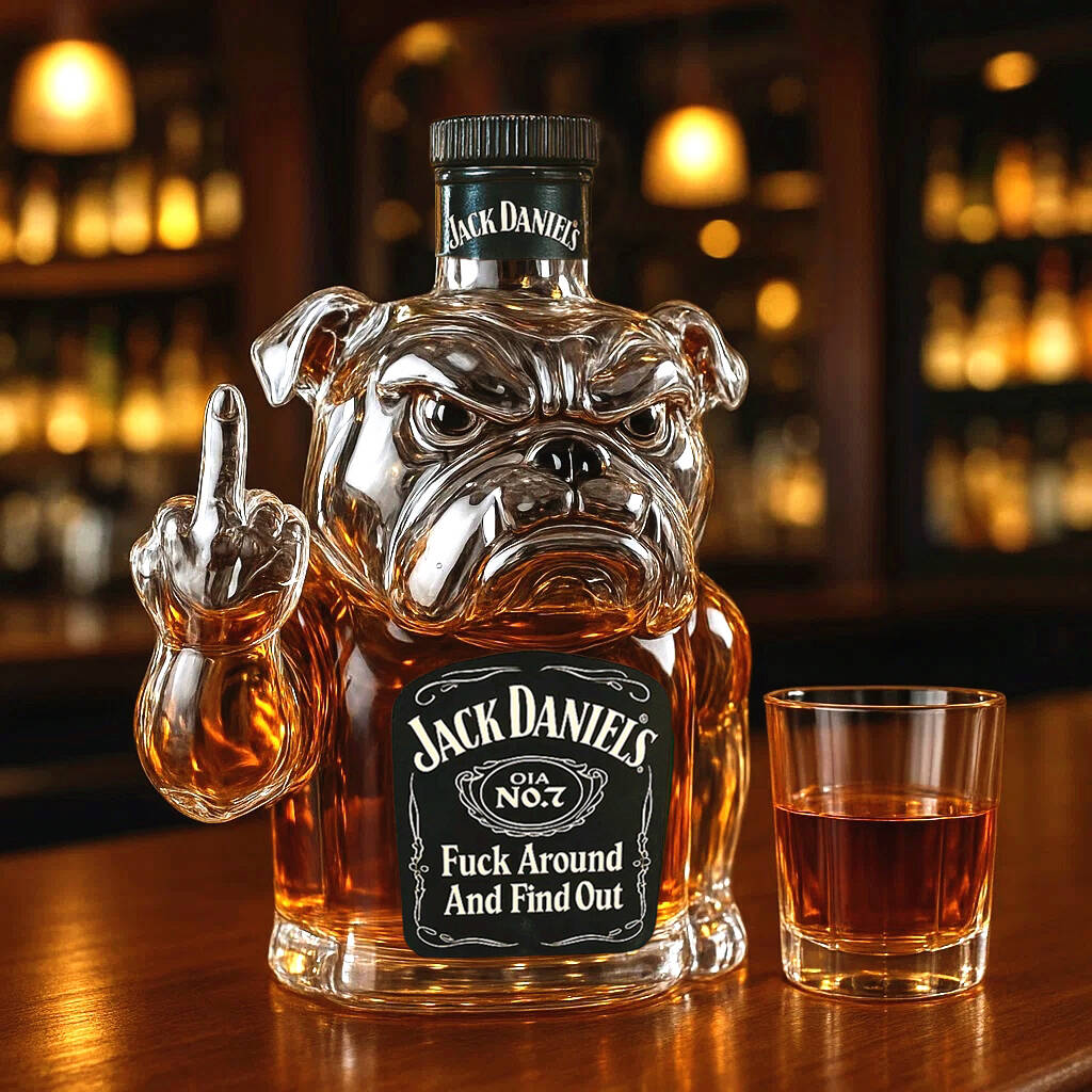 Swear Bulldog Whiskey Bottle