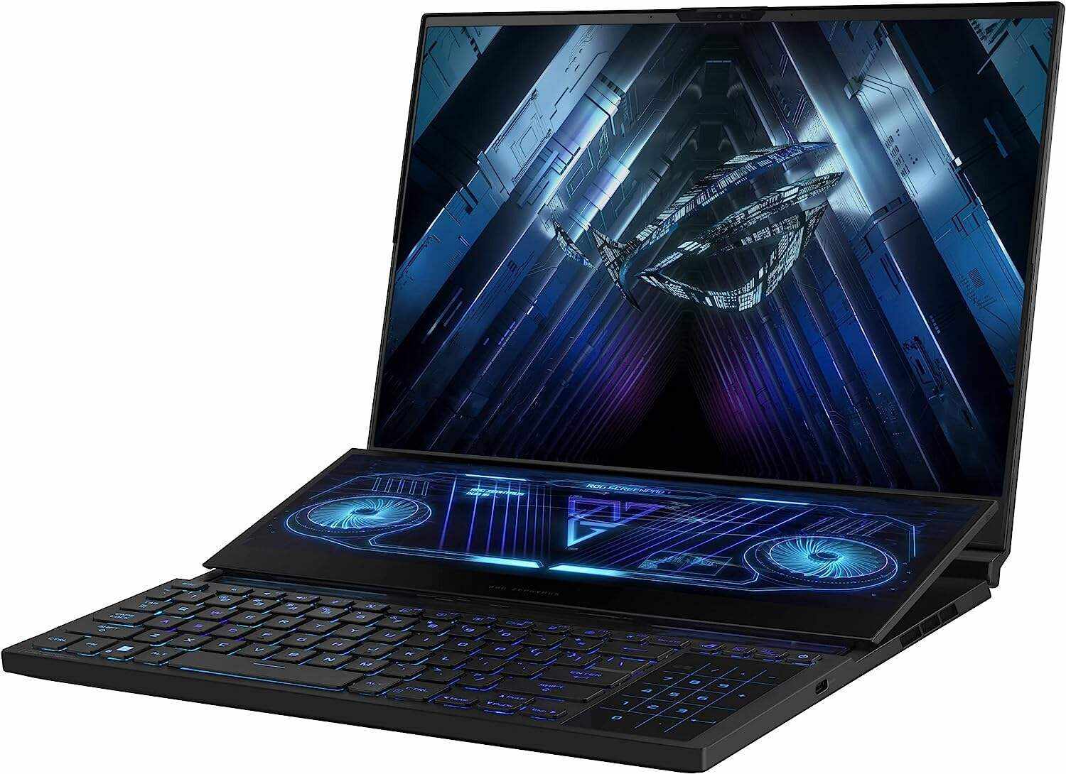 ROG Zephyrus Duo 16 (2022) Gaming Laptop, 16” Mini LED 240Hz/3ms, QHD 16:10 Display, 100% DCI-P3, NVIDIA GeForce RTX 4080, AMD Ryzen 9 7945HX, 32GB DDR5, 1TB SSD, Windows 11 Pro, GX650PZ-XS96