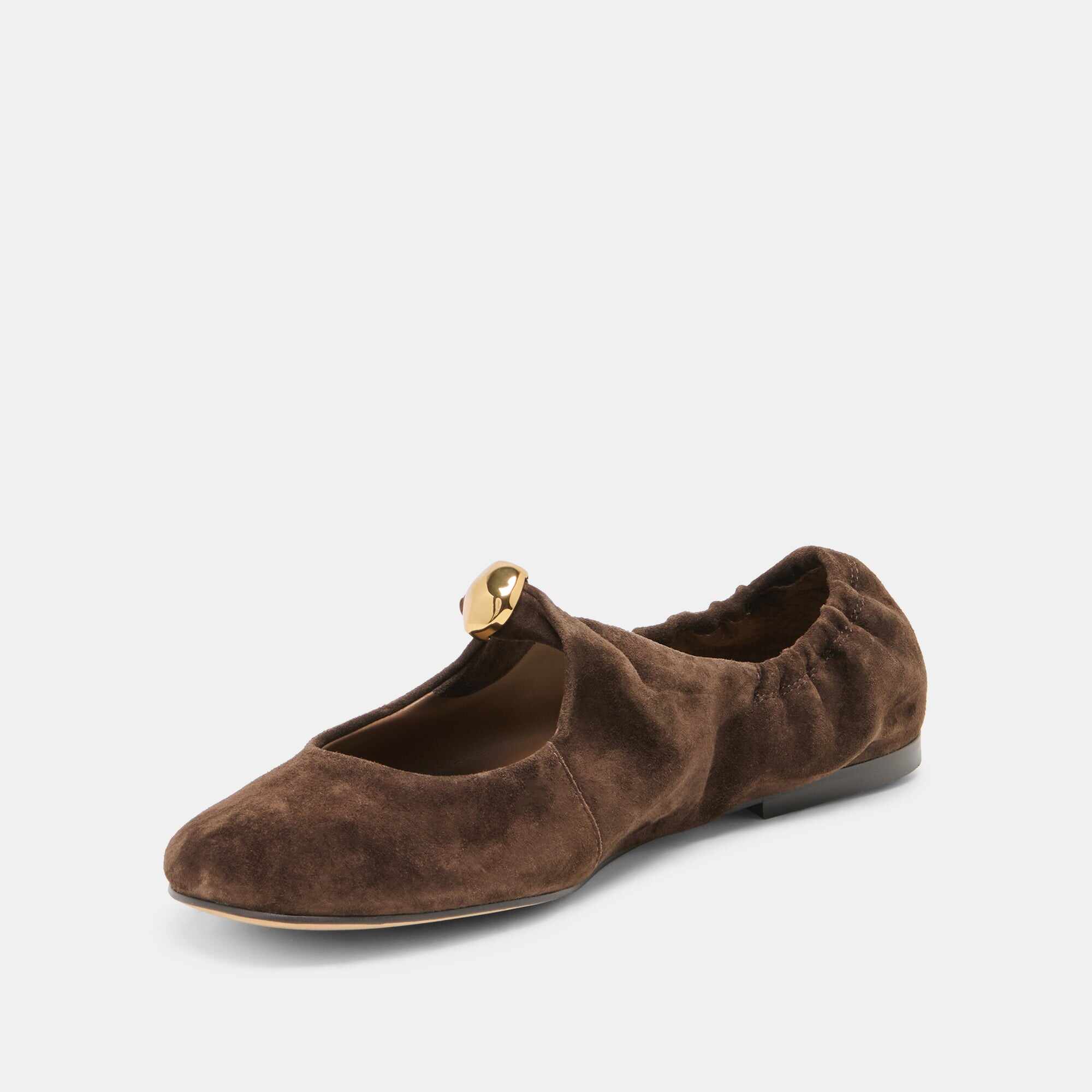 CORNEL FLATS DK BROWN SUEDE