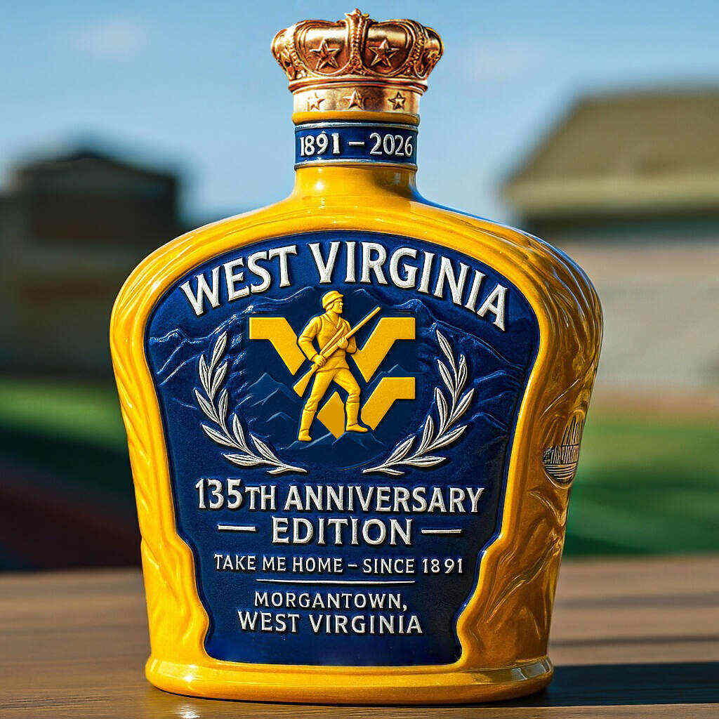West Virginia 135th Anniversary Whiskey Bottle