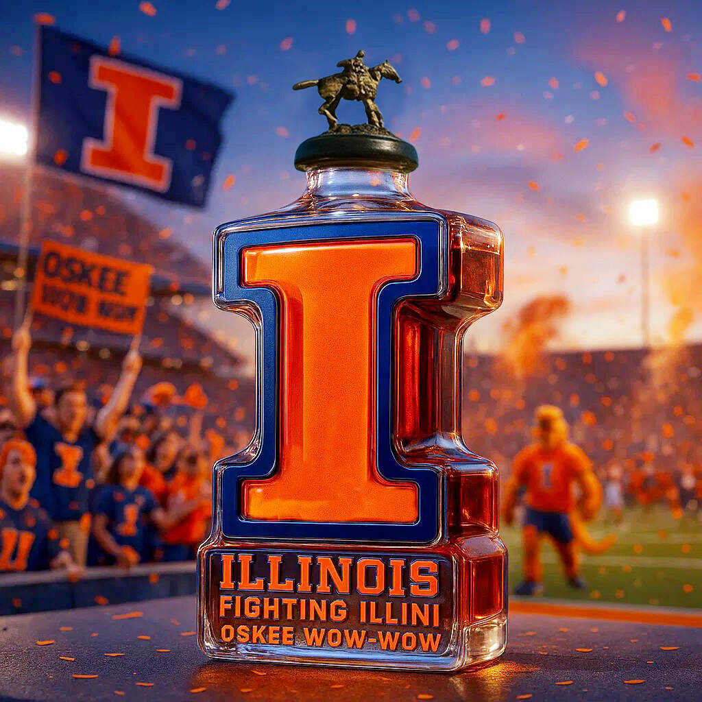 Illinois Fighting Illini Limited Edition Collector’s Whiskey Bottle