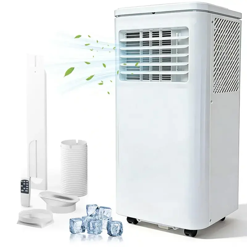 10000 BTU Portable Air Conditioners, 4-In-1 Portable AC Unit for Rooms Up to 350 Sq. Ft, Dehumidifier, Fan, Energy Saving, Remote Control, 24 Hour Timer, Sleep Mode, for Bedroom/Office