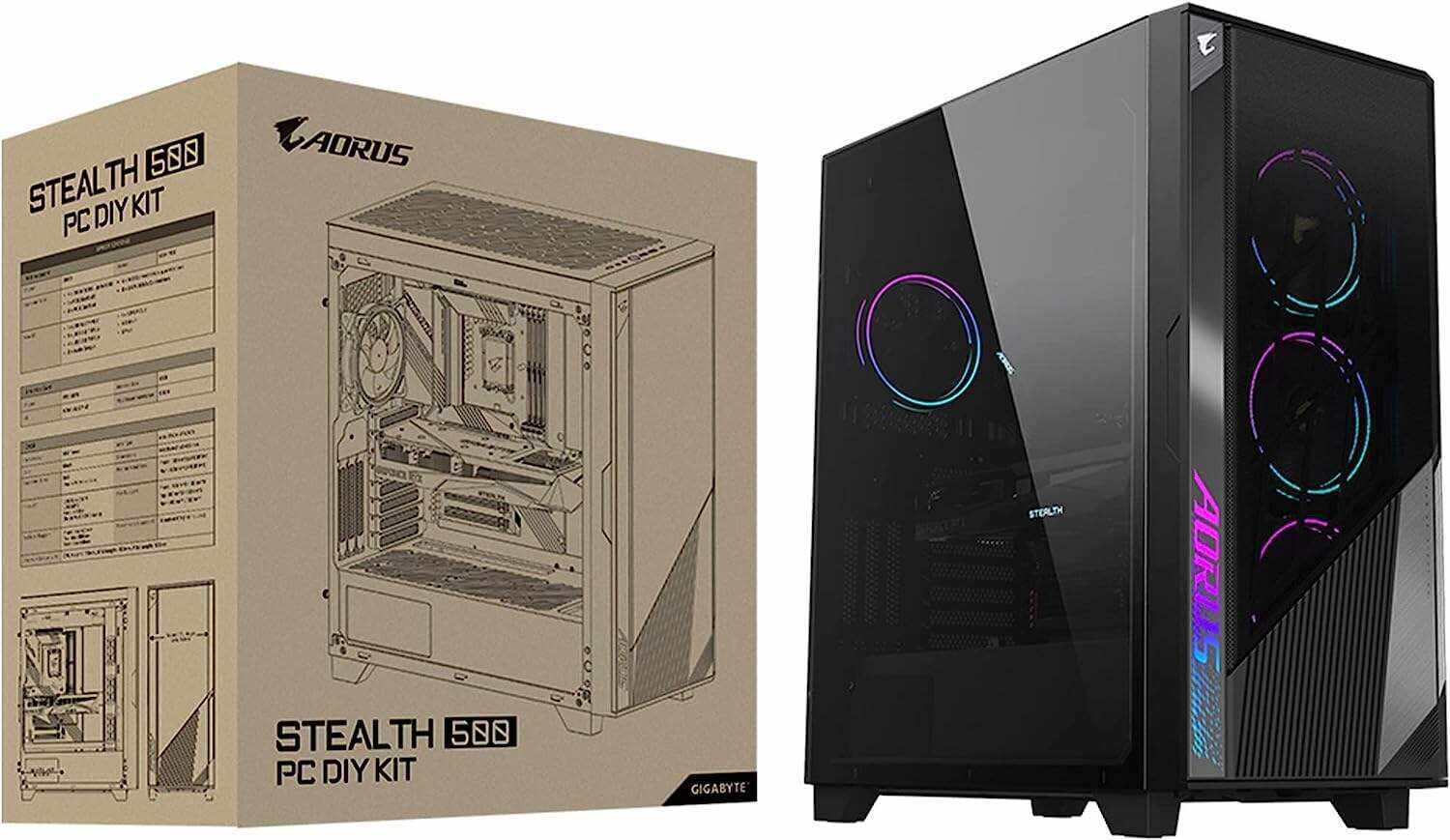 Project Stealth DIY PC Kit (Z690 AORUS Elite Stealth, NVIDIA GeForce RTX 3070 Gaming OC 8G Stealth, AORUS C300G Stealth) - GB-Stealth Combo IN2181