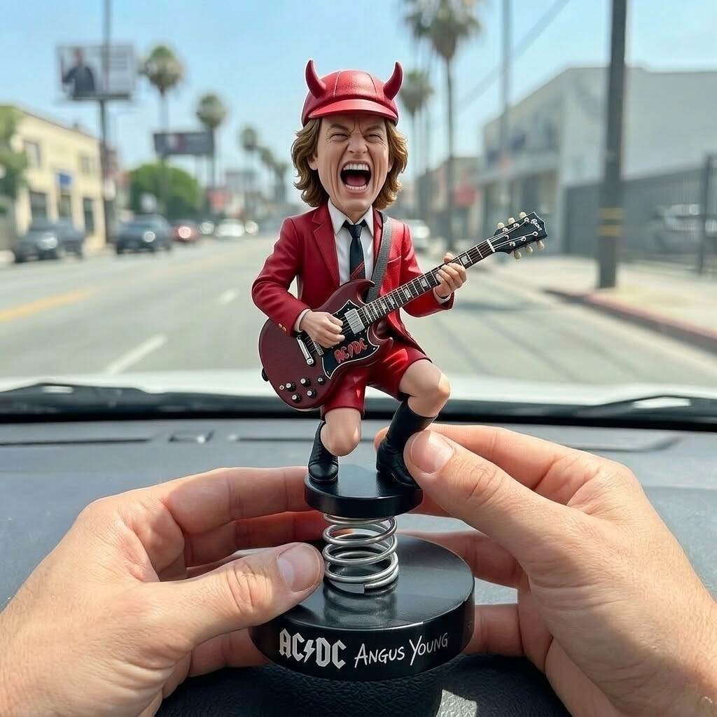 ⚡Angus Young—AC/DC 53rd Anniversary Car Dashboard Bobblehead