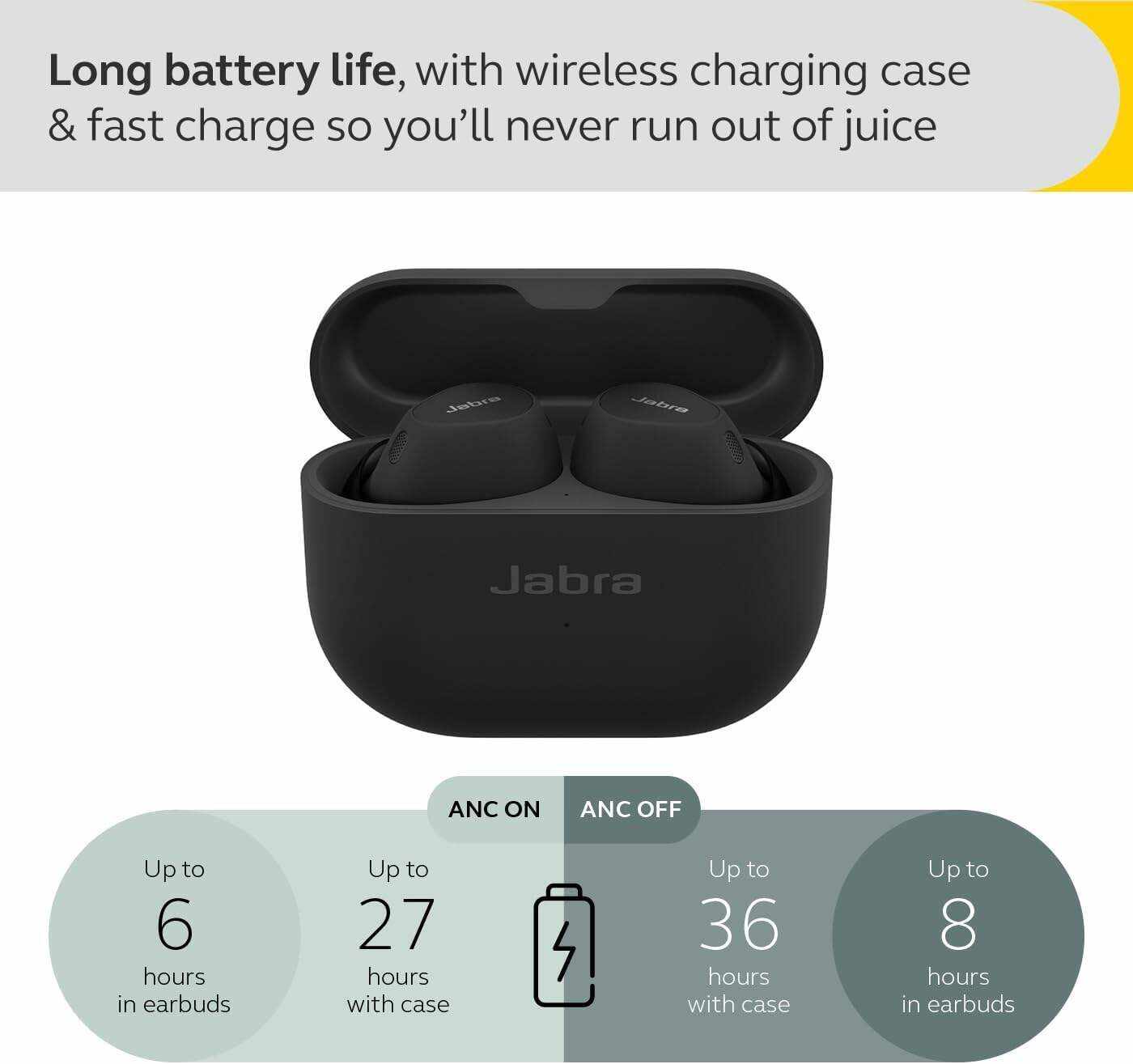 Jabra Elite 10 True Wireless Earbuds – Advanced Active Noise Cancelling Earbuds with Next-Level Dolby Atmos Surround Sound –All-Day Comfort, Multipoint Bluetooth, Wireless Charging – Cream