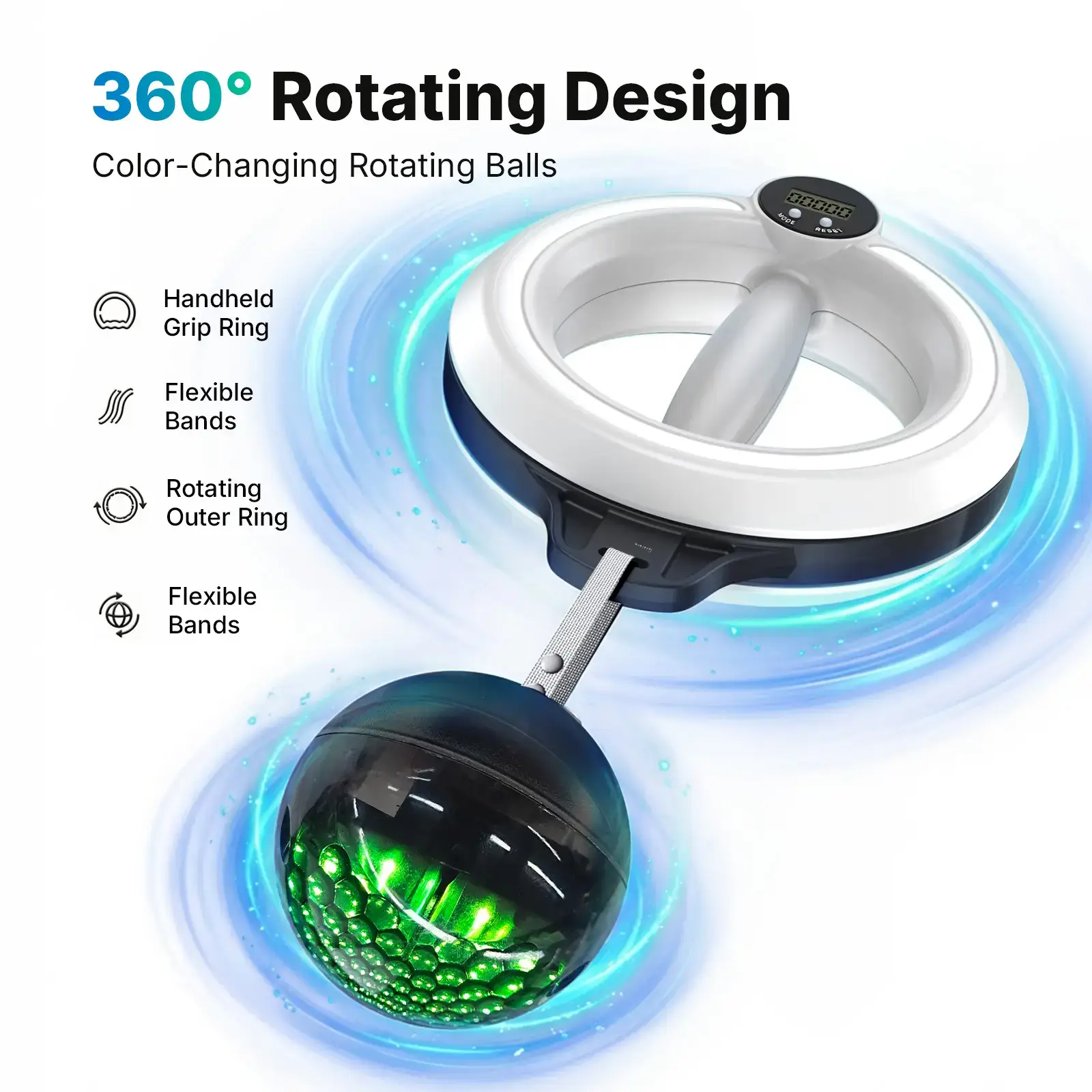 360° Rotating Wrist & Forearm Trainer for Men and Women, Upper Body Strength Tool for Arms, Shoulders & Chest, Portable Home and Gym Fitness Equipment