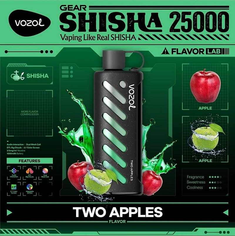Vozol Gear Shisha 25K Puffs Disposable Vape|Dual Power Mode with Adjustable Airflow