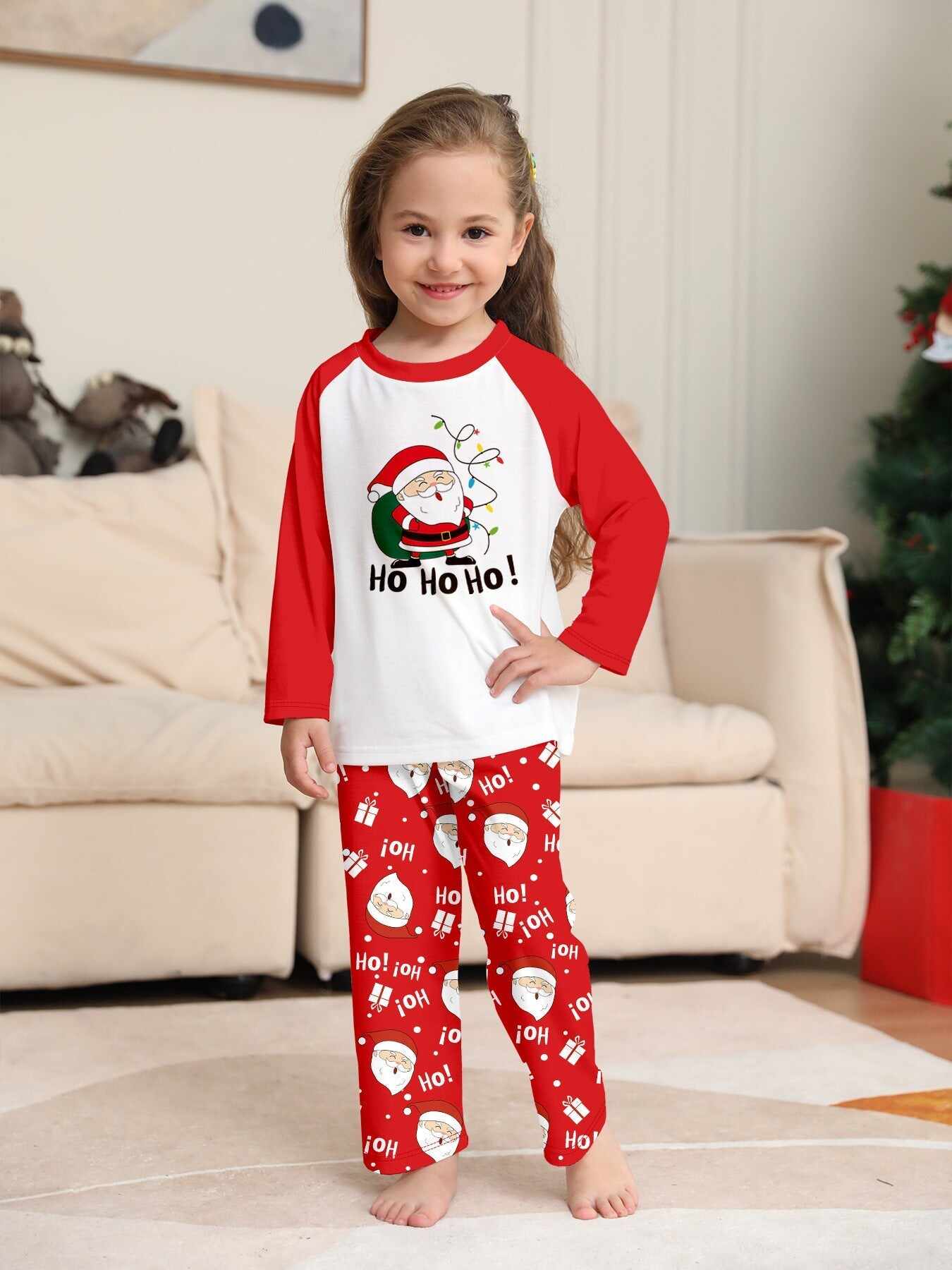 Family Parent-Child Christmas Santa Claus Letters Cartoon Pajamas Set