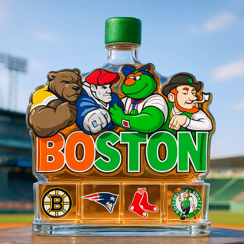 Boston Teams Glory Whiskey Bottle