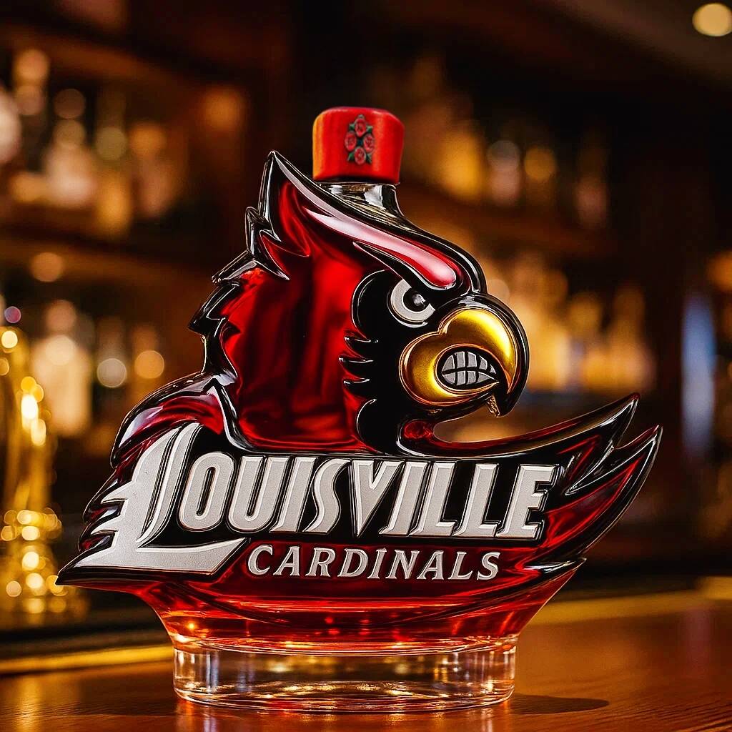 Louisville Cardinals Whiskey Bottle