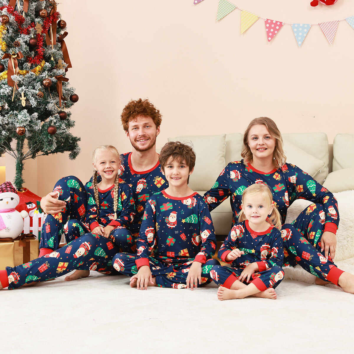 Family Parent-Child Christmas Santa Gifts Pajamas Set