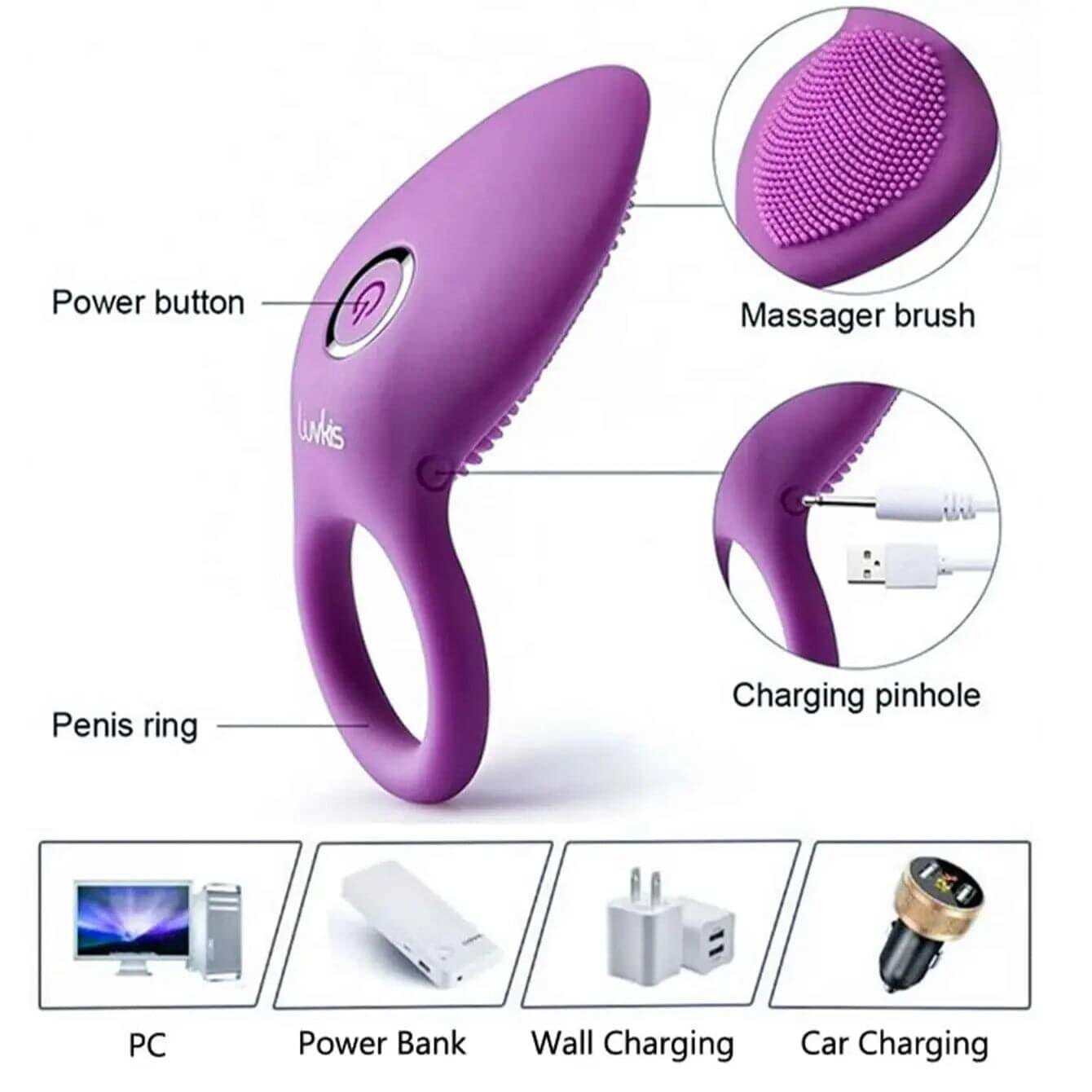 Clitoris Stimulator Orgasm Vibrator: Male Delay Ring