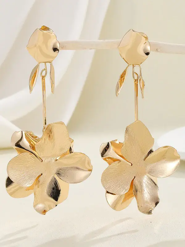 Sculptural Flower Drop Earrings
